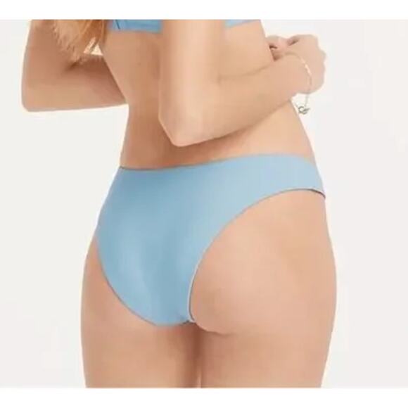 2/$15 NWT J. Crew Curved-Waist Cheeky Bikini Bottom Light Blue High-Cut Size M - Picture 2 of 8